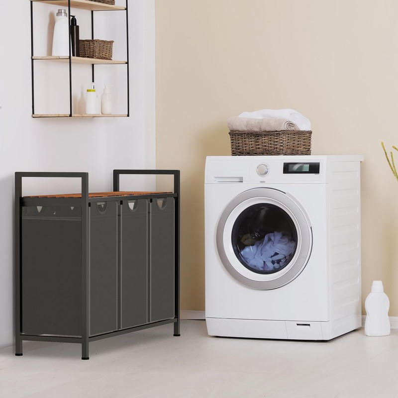 Sonharlar Laundry Hamper, Laundry Sorter with 3 Pull-Out Removable Oxford