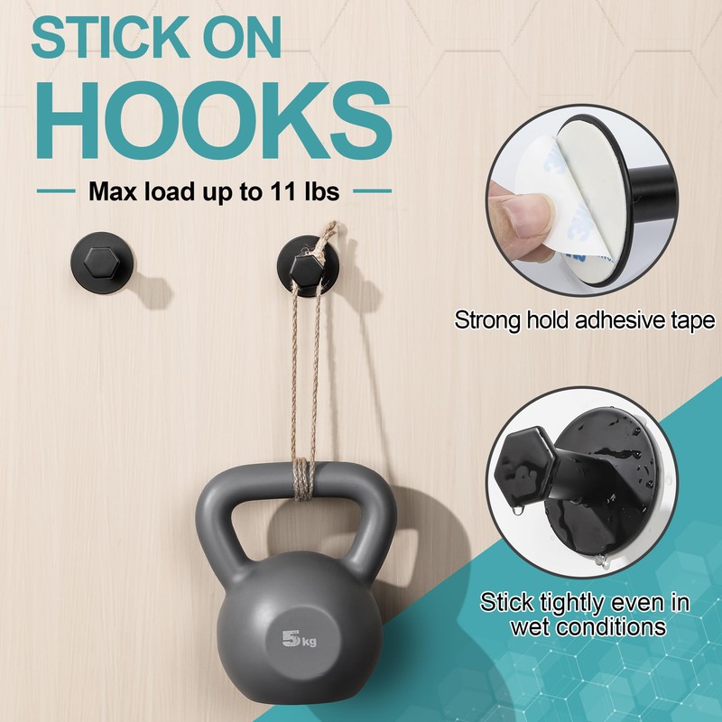 SAYAYO Adhesive Hooks for Hanging Coat, Hat, Robe, Brushes, Stick