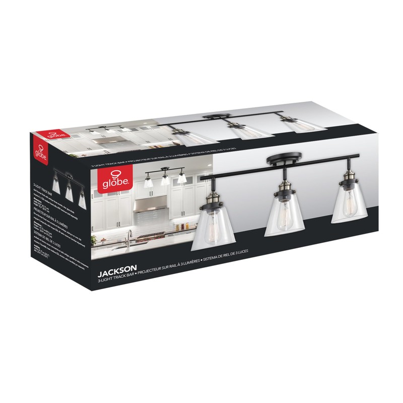 Globe Electric 59629 Jackson 3 Track Lighting, Dark Bronze, Antique