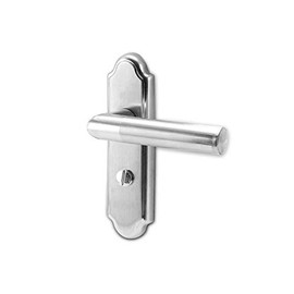 SagaSave Stainless Steel Door Lock Set, Privacy Interior Door Lock Lever Keyless for Bedroom,Bathroom, Interior Door,125mm Crown Round Handle