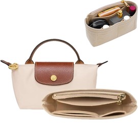 Purse Organizer Insert for Longchamp Mini Bag – Felt Tote Bags Insert with Multi-Pocket Design – Bag Insert Organizer for Mini Bags Travel UseLongchamp