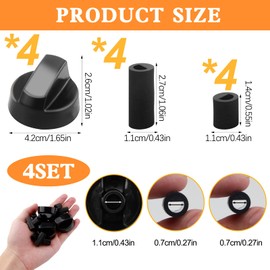 Oupdate 4 Pcs Cooker Knobs Replacement Oven Knobs Universal for All Makes Gas Hob Switch Control Knob Direct Mounting Precise Temperature Stoves Cooker Knobs Plastic for Kitchen Cooker 42mm