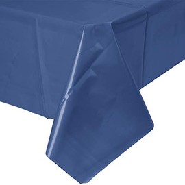 2 Plastic Rectangular Tablecloths 54"X 108" Table Cover - Navy Blue