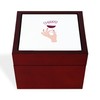 CafePress Wine Glass Cheers Memory Keepsake Jewelry Box, 5"x5"x3.75"