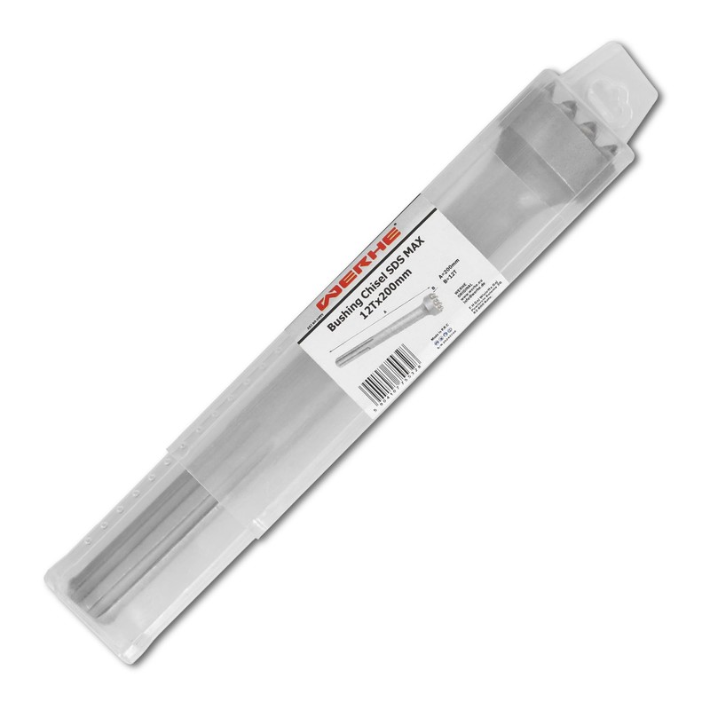 WERHE® SDS MAX bush hammer chisel 12 teeth 200mm long,