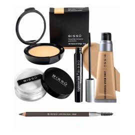 Kit Bissù,, Polvo Compacto +rímel +lápiz Para Ceja +fijador