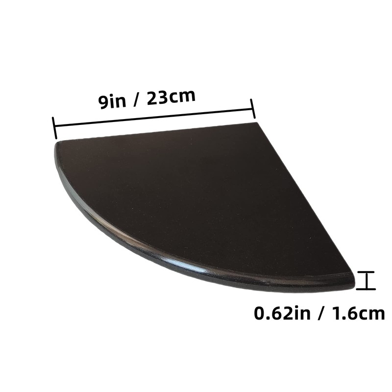 GEOONA 9 Inch Black Marble Corner Shower Shelf for Bathroom,