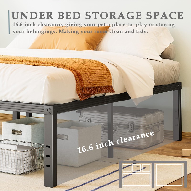 FSCHOS Twin-Bed-Frames / 18 Inch Metal-Bed-Frame-Twin/No Box Spring Needed/Easy Assembly/Reinforced