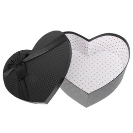 MAGICLULU 1Pcs Heart Shape Present Boxes Black Gift Boxes Heart Box with Lids Ribbon for Valentines Day Flower Arrangements