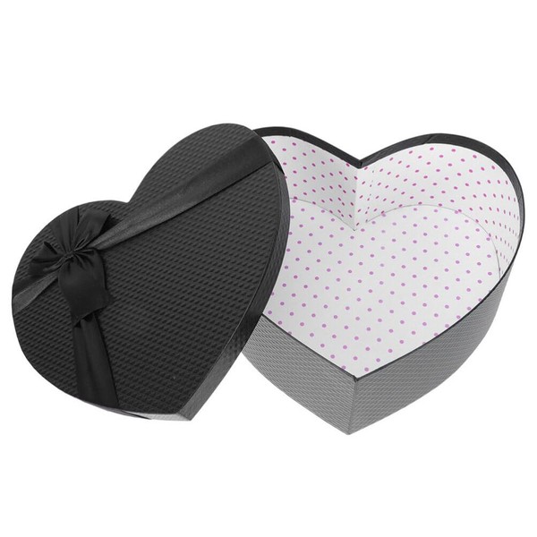 MAGICLULU 1Pcs Heart Shape Present Boxes Black Gift Boxes Heart