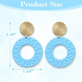 KBRPEY Women's / Girls' Bohemian Style Geometric Earrings Colourful Hanging Metal Vintage Fashion Jewellery Gifts Accessories, Acrylic, No Gemstone