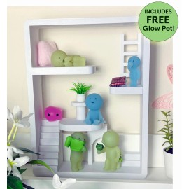 Smiski White Smiski House Display | Mini Figure Shelf Stand | Cute Room Decor