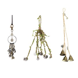 3PCS Witch Bells for Door knob for Protection Handmade Hanging Witch Craft Witchy for Wall,Home,Car Hanging Decor