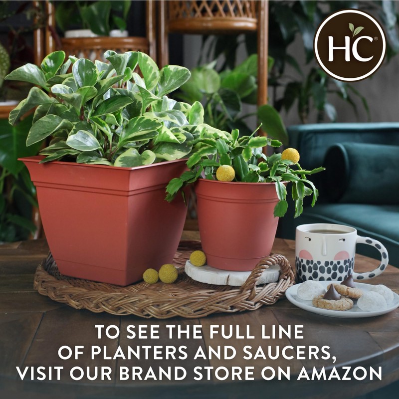 The HC Companies Eclipse Round Planter With Saucer - Outdoor