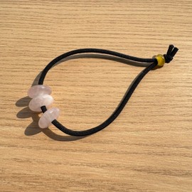 Nutty Natte Elastic Hair Tie for Women Real Gemstone beads Ponytail Holders Hair Accessories hair elastic tie for Women Men (Rose Quartz)