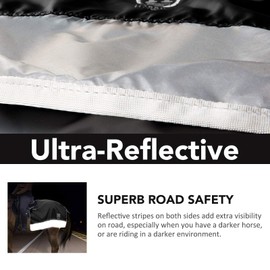 Harrison Howard FocalMax Quarter Horse Exercise Sheet Horse Blanket Hi-Vis Reflective Superb Night Safety with Tail Flap Horse Competition Rug