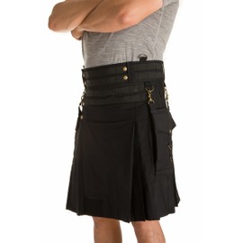 Damn Near Kilt 'Em Men's Tactical Utility Kilt Large Black