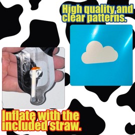 40 Inch Giant Toy Inspire Story Theme Number 4 Foil Balloons Large Number Balloons Blue Sky and White Cloud Cow Cartoon Birthday Party Decor Favor Supplies Number 1-4 for Kids' Birthday Party