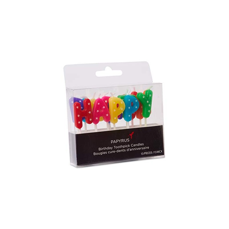Papyrus Birthday Candles, Happy Birthday Toothpicks (13-Count)