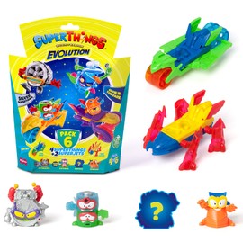 SUPERTHINGS Evolution series – Pack of 6. Includes 4 SuperThings (1 silver captain) and 2 Superjets Pack 4 of 6