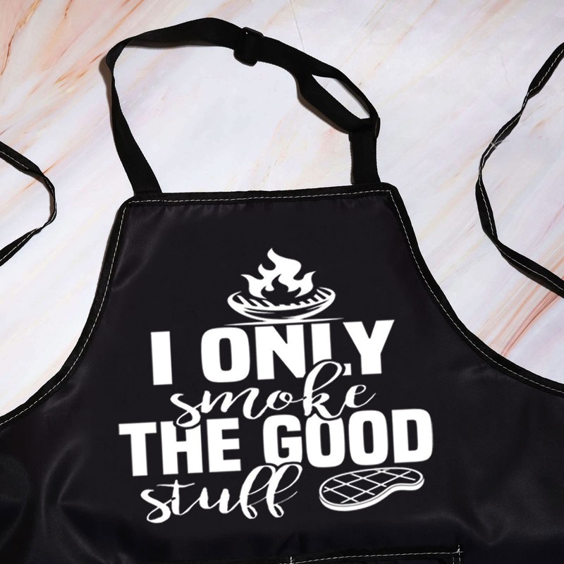 BWWKTOP Funny Grilling Lovers Apron Adjustable BBQ Apron With Pockets
