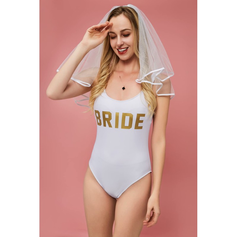 White Bridal Veil Short 2 Tier Veil with white binding