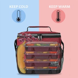 Large Insulated Lunch Bag for Women Men, 10L Leakproof Thermal Reusable Lunch Box for Adult & Kids by Tirrinia, Tall Meal Prep Lunch Cooler Tote for Office Work, Red