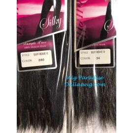 Silhouette 100% Human Hair Silky Weaving Bundle Hair Gray Color 10" One Pack - 280 (Black & Gray)
