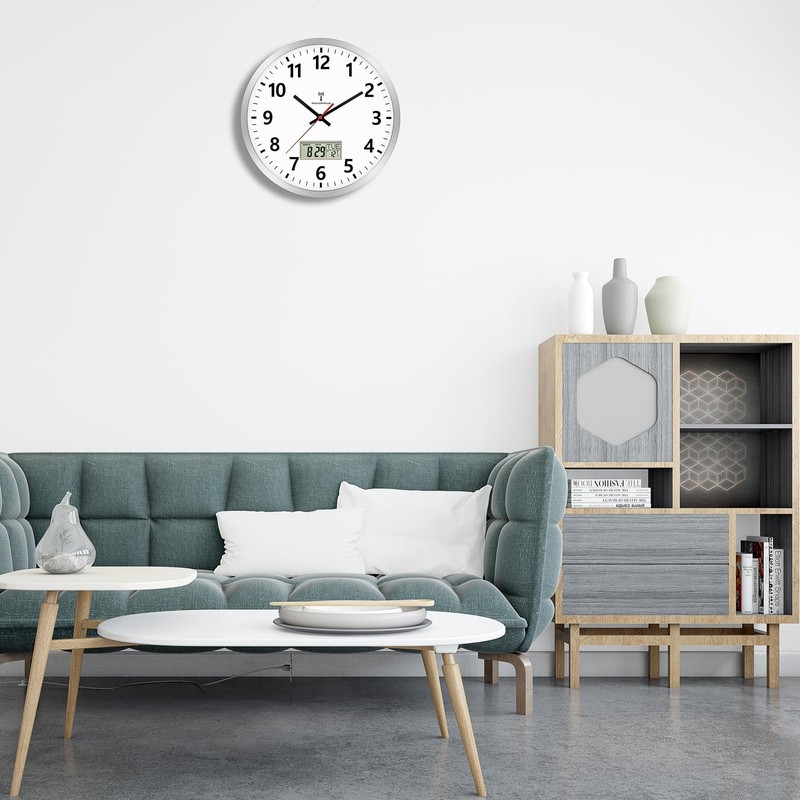 Foxtop Wireless Digital Wall Clock 30 cm Kitchen Clock Radio
