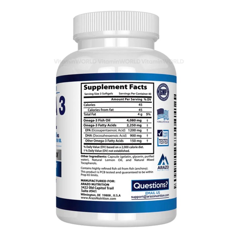 Arazo Omega 3 Aceite Pescado Epa Dha Fish Oil -