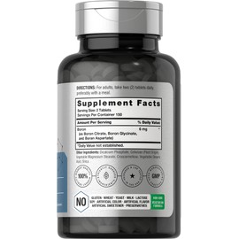 Horbäach Triple Boron Complex 6 mg Supplement | 300 Tablets | for Men and Women | Vegetarian, Non-GMO & Gluten Free | Triple Action Boron Citrate, Boron Glycinate, Boron Asparate