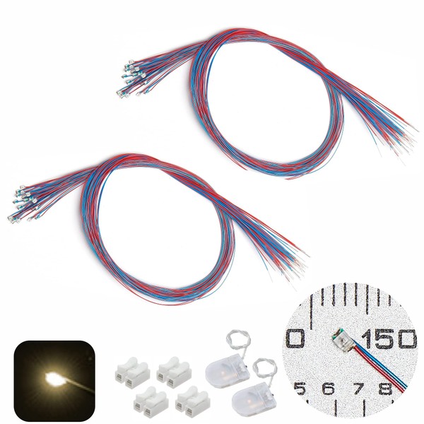 ZZHOB 50PCS Pre-Wired 0805 SMD LEDs(Light Mode: Continuous Warm White