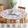 Yesad Spring Flower Round Fitted Tablecloth with Elastic Edge 44"