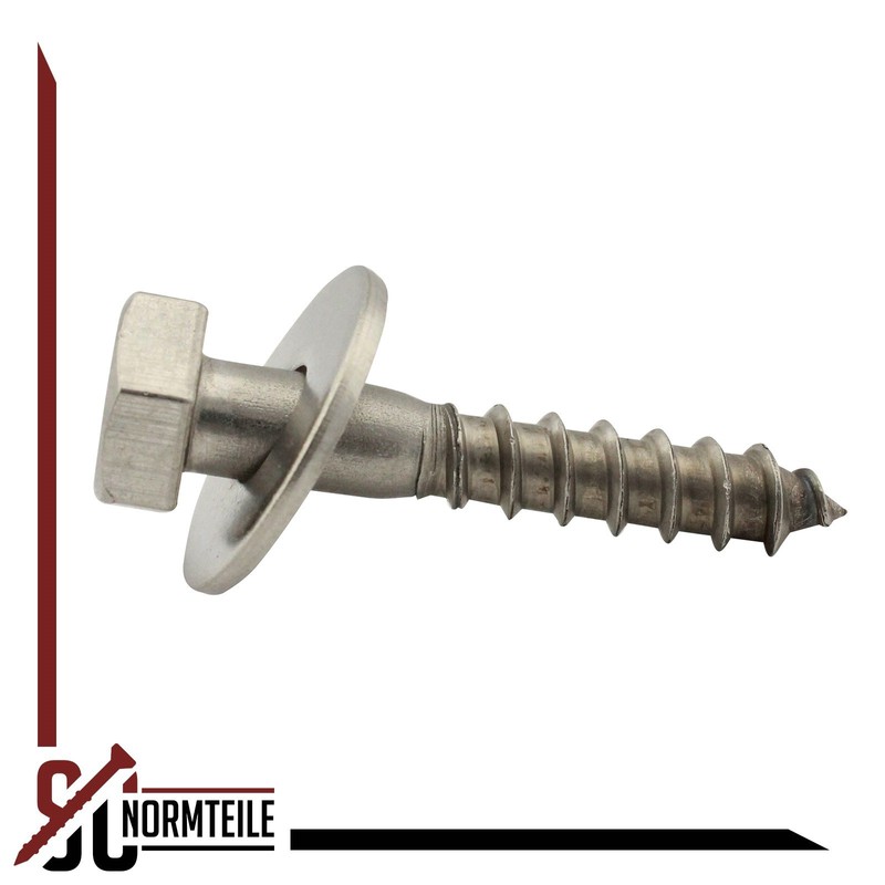 SC-Normteile® Hexagon Wood Screws with Washers - 6 x 40