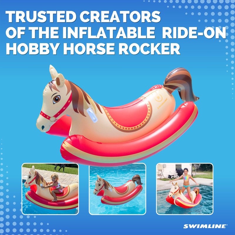 SWIMLINE Inflatable Ride-On Pool Rocker – Heavy-Duty Float with Handles