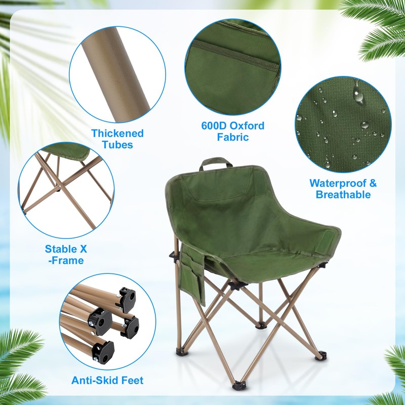 Burbell 2 Set Beach Chair with Umbrella Foldable Camping Chair