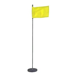 Magnetic Base Flag Holder - Hold Force 44 lbs. Flex Steel Spring Pole 24 inch (4 x 6) Yellow Flag