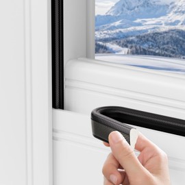 Weather Stripping Door Seal, 196 inch Wedge Seal Strip for Windows, PU Foam Tape Seals, Soundproofing, Insulation Strip for Winter, Door Gap Filler for Door Frame- Black