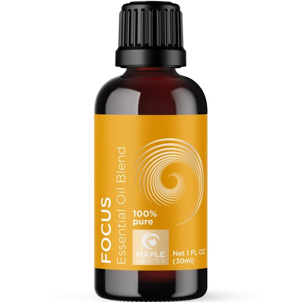 Focus Essential Oil Blend for Diffusers - Mint and Citrus Essential Oils Blend for Energy Focus and Attention Support - Essential Oil for Focus with Aromatherapy Oils for Diffusers and Humidifiers