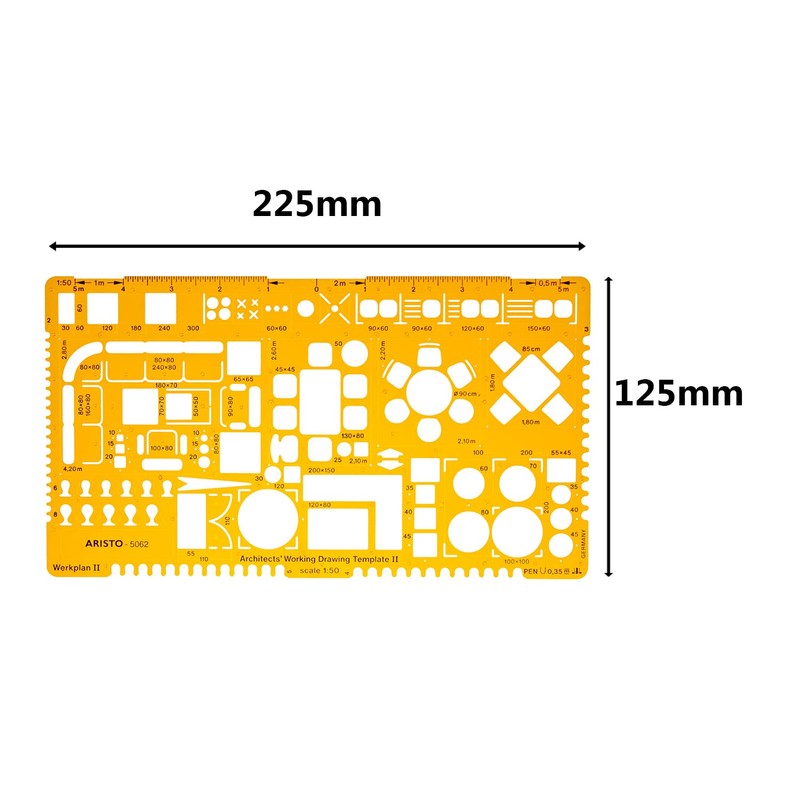 GEOtec architect Werkschablone II various icons for architecture