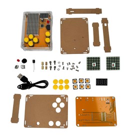 AZDelivery DIY Electronic Kit - Console with Transparent Housing, Retro Handheld Electronic Kit for Beginners & Advanced, Soldering Set for Soldering Learning & Crafts with LED Matrix and Dot Display