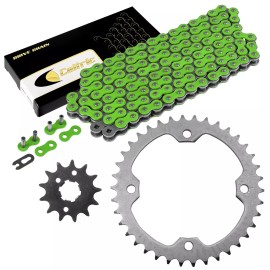 Caltric Green Drive Chain And Sprockets Kit for Yamaha Raptor 350 YFM350R 2004-2013
