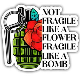 3PCs Not Fragile Like A Flower Fragile Like A Bomb Notorious Feminist RBG Ruth Bader Ginsburg Women Rights Vinyl Waterproof Stickers for Laptop Skateboard Water Bottles Phone Decal