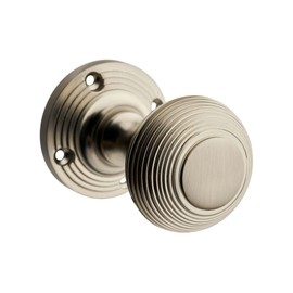 Designer Levers - Beehive Mortice Door Knob - Brushed Satin Nickel - Pair