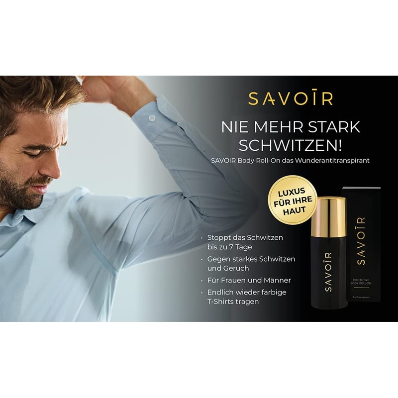 Savoir Antiperspirant Roll On Against Sweating | Antiperspirant for Men