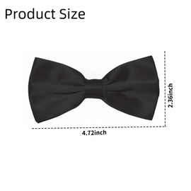Bwerfuet Classic Bow Tie Adjustable Neck Bow Tie Solid Color Satin Bow Tie for Men Wedding Party Party Graduation Gifts Dress up (Black)