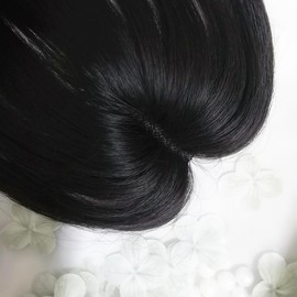 レディース手植え 広範囲 女性用部分ウィッグ 部分かつら 増毛用トップカバー 日常通勤 超リアル 脱毛症 薄毛 白髪隠し ポイントウィッグ つけ毛 (自然ブラック)