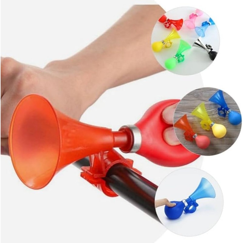 Kids Bicycle Horn, Air Squeeze Snail Design, 2-Pack, Handlebar Bell