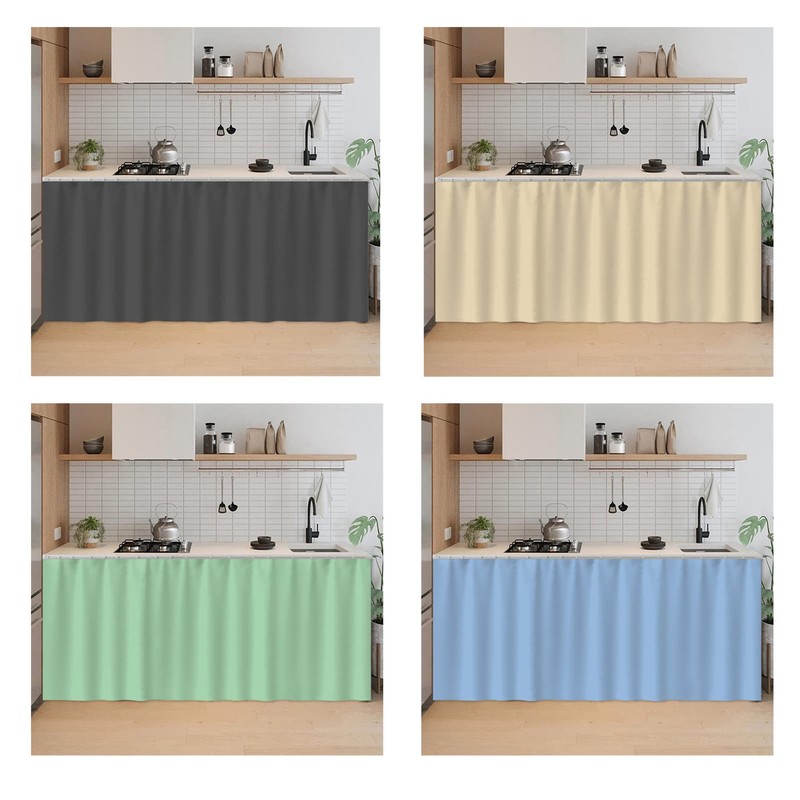 SK Studio Short Curtains for Kitchen, Privacy Cabinet Curtain Dust-Proof