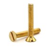 Brass Slotted Flat Head Machine Screws - 1/4"-20 x 4